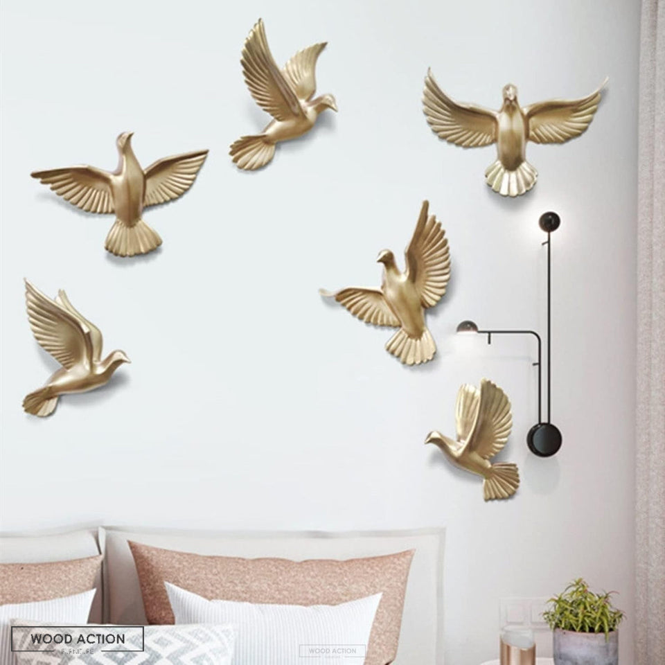 6 Pigeon Wall Décor