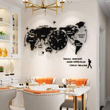 Luxury 3D Wooden World Map Wall Clock | Stylish Wall Decor for Home & Office