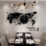 Luxury 3D Wooden World Map Wall Clock | Stylish Wall Decor for Home & Office